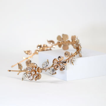 Swarovski Crystals Floral Vine Leaves Wedding Hair Vine, Bridal Headband Rhinestone Headband, Statement hair accessories.